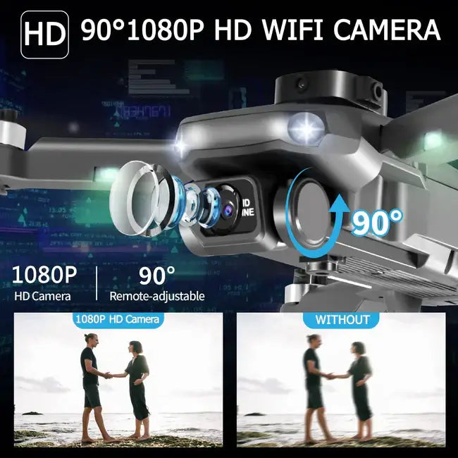 E99 Pro 8K Drone – Dual Camera, 5G GPS & Dual Battery – طائرة الدرون E99 with 90° adjustable 1080P HD WiFi camera.